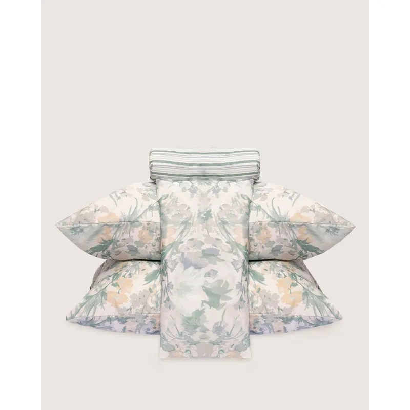 Jogo De Cama Queen 4 Peças Andreza Estampa Floral Verde UN