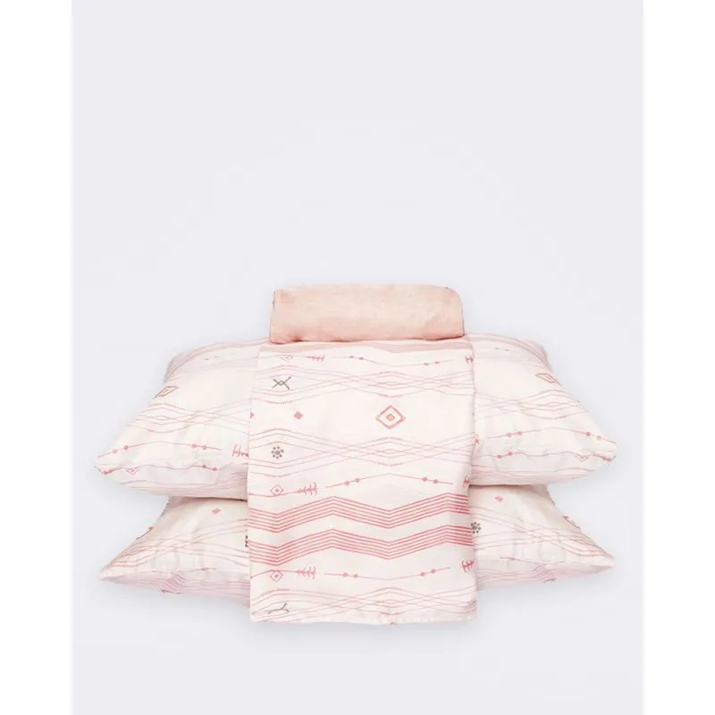 Jogo De Cama Casal Andreza 4 Peças Estampado Rosa UN