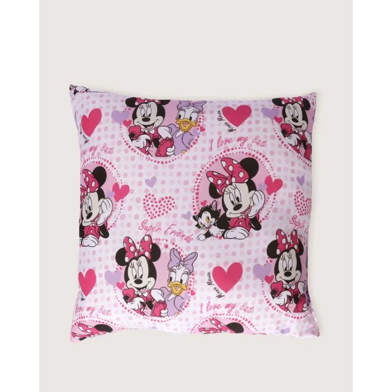 Almofada Infantil Disney 40cm x 40cm Estampa Poá Minnie Rosa UN