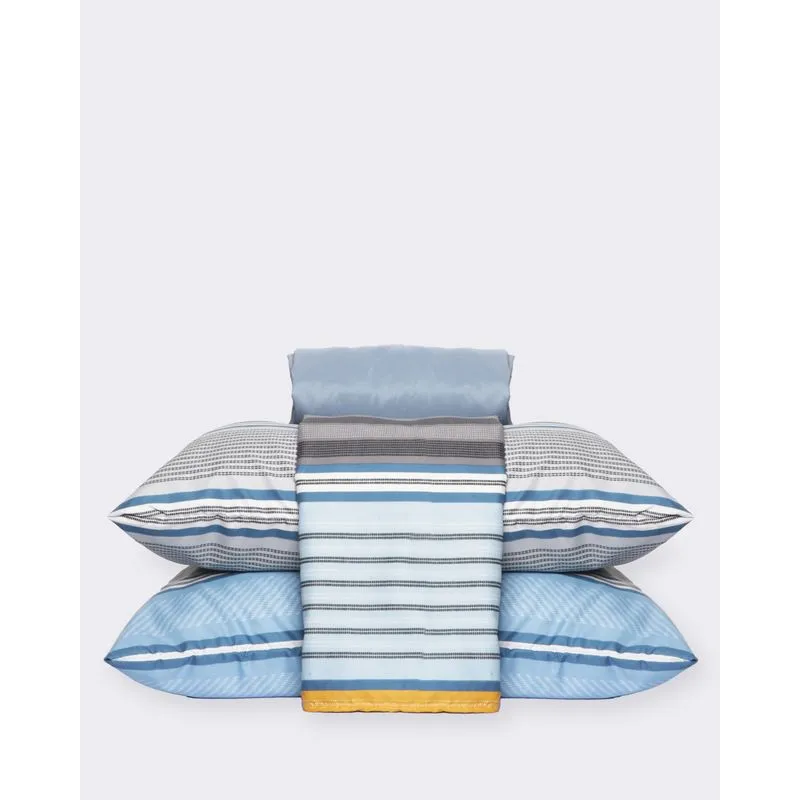 Jogo De Cama Casal 4 Peças Andreza Estampado Azul UN