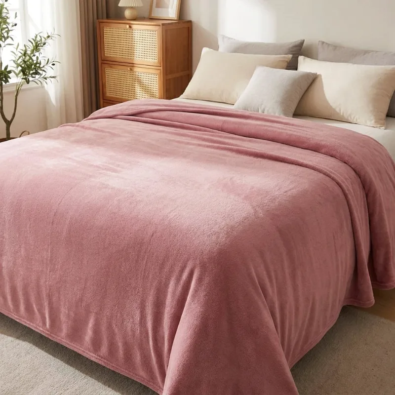 Manta Fleece Lisa 220x240 Andreza Queen Rosa