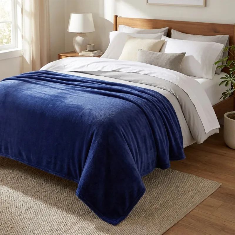 Manta Casal Fleece Lisa 180x220 Andreza Azul
