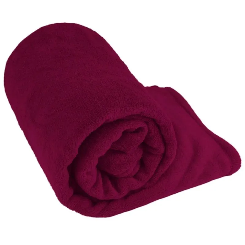 Manta Cobertor Casal Flannel/Sherpa Andreza Dupla Face Magenta