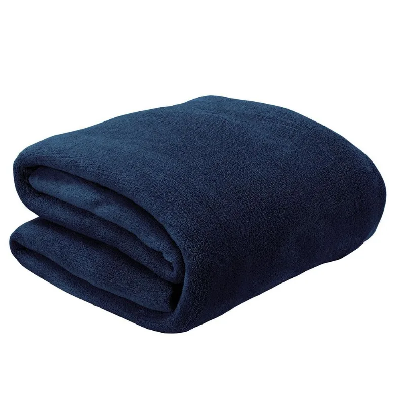 Manta Queen 220x240cm Andreza Fleece Marinho - ANDREZA