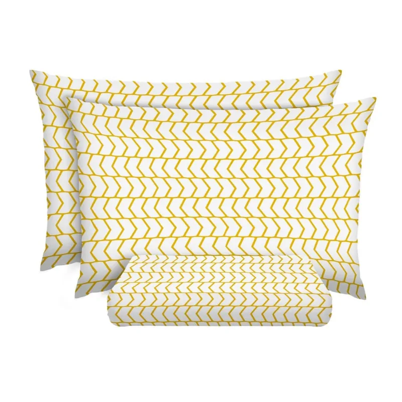 Jogo de Cama Queen Le Casa Solar 100% Poliéster Amarelo 3 Peças