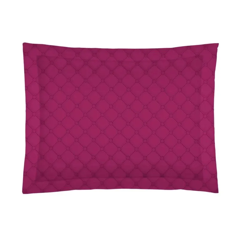 Porta Travesseiro Fronha Le Casa Liso 4 Abas 100% Poliéster Rosa Magenta