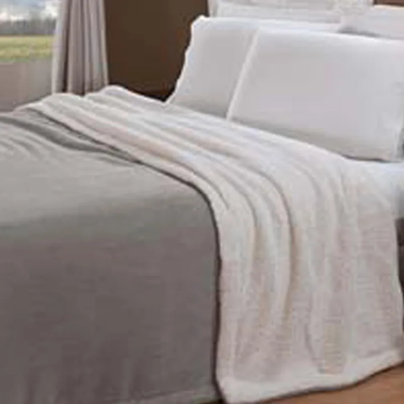 Manta Dupla Face Queen Sherpa Andreza Flannel Bege - ANDREZA
