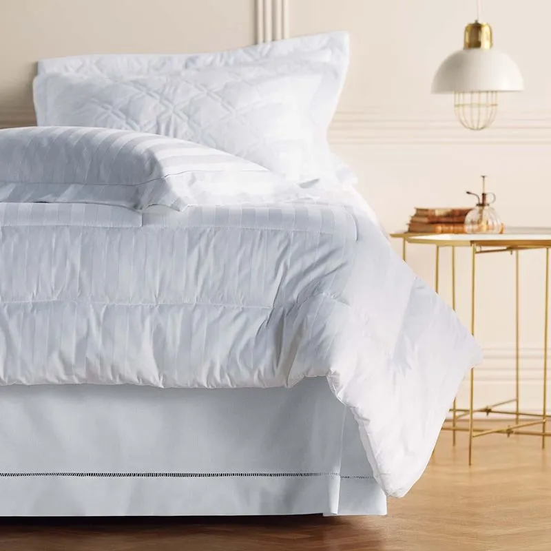 Saia Para Cama Casal Gorgurão Com Ponto Palito Branca