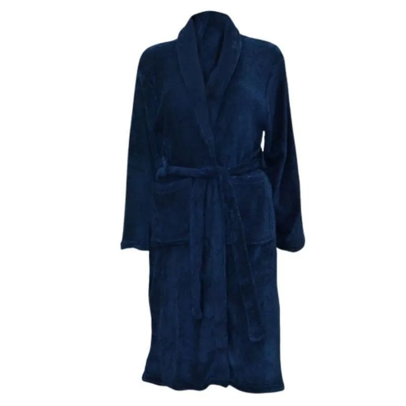 Roupão De Microfibra Fleece Andreza Enxovais Azul Tamanho G