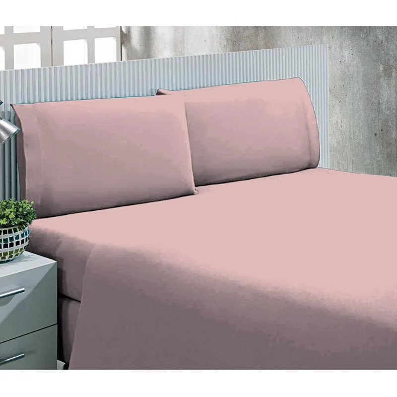 Lençol com Elástico Queen Microfibra Andreza Rosa