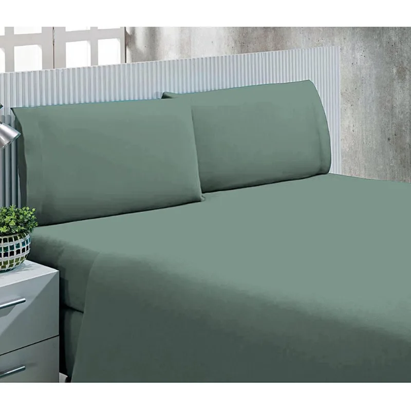 Lençol com Elástico Queen Microfibra Andreza Verde