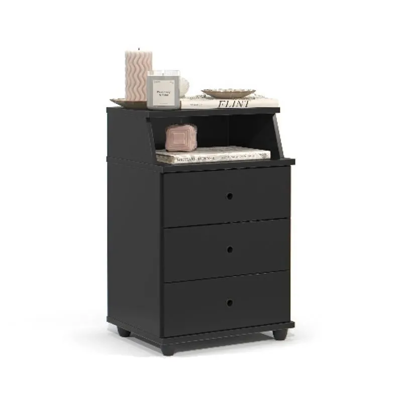 Mesa De Cabeceira Luxo New Preto – ej Móveis