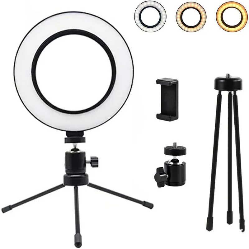 Iluminador Anel de luz Led c/Tripé + Suporte Celular 4 peças