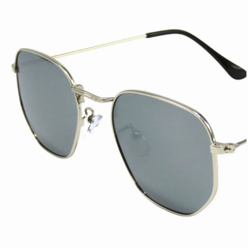 Óculos De Sol Polarizado Octogonal Metal Uv400 Com Case Ouro