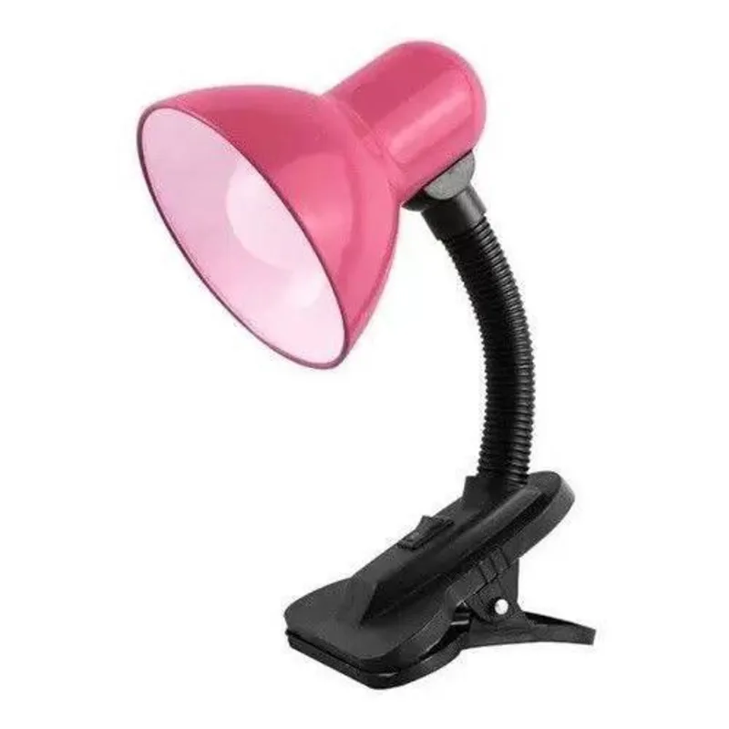 Luminaria Abajur De Mesa Articulável Com Clip Rosa
