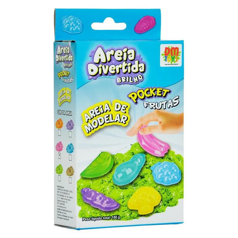 Areia Divertida Pocket Frutas Com Brilho Sortidas Sensorial