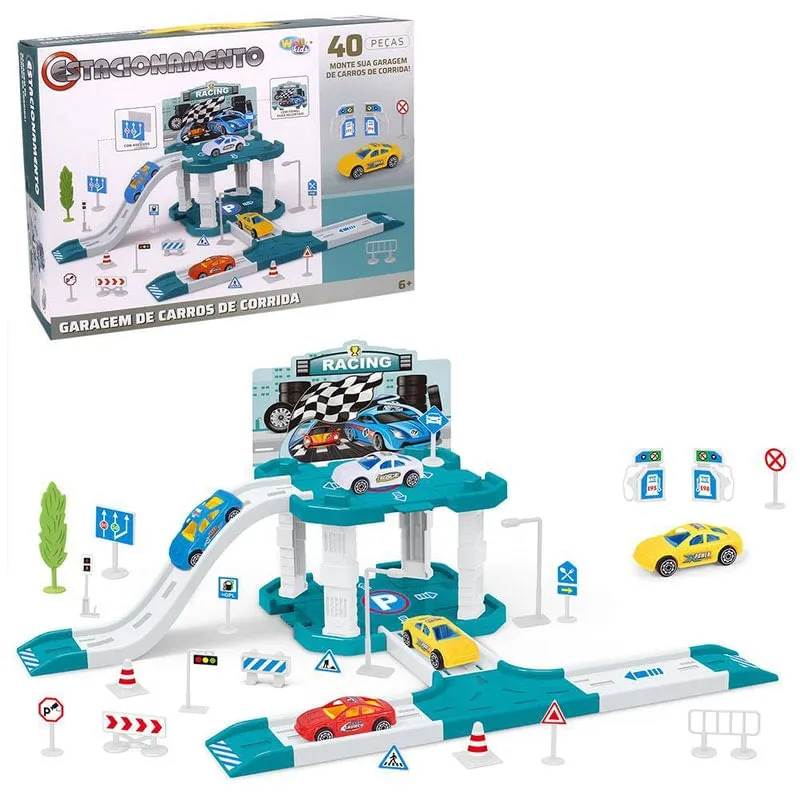 Estacionamento E Garagem Completo Corrida Infantil Kids