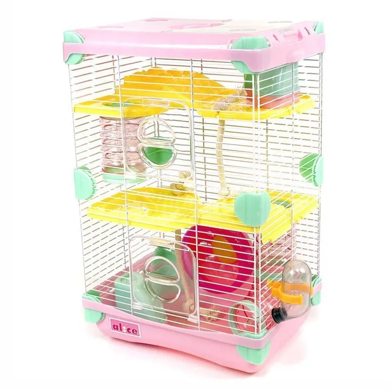 Gaiola Hamster Dois Andares Casinhas Roda Giratória Túneis