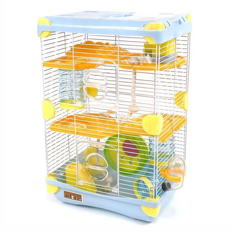 Gaiola Hamster Dois Andares Casinhas Roda Giratória Túneis