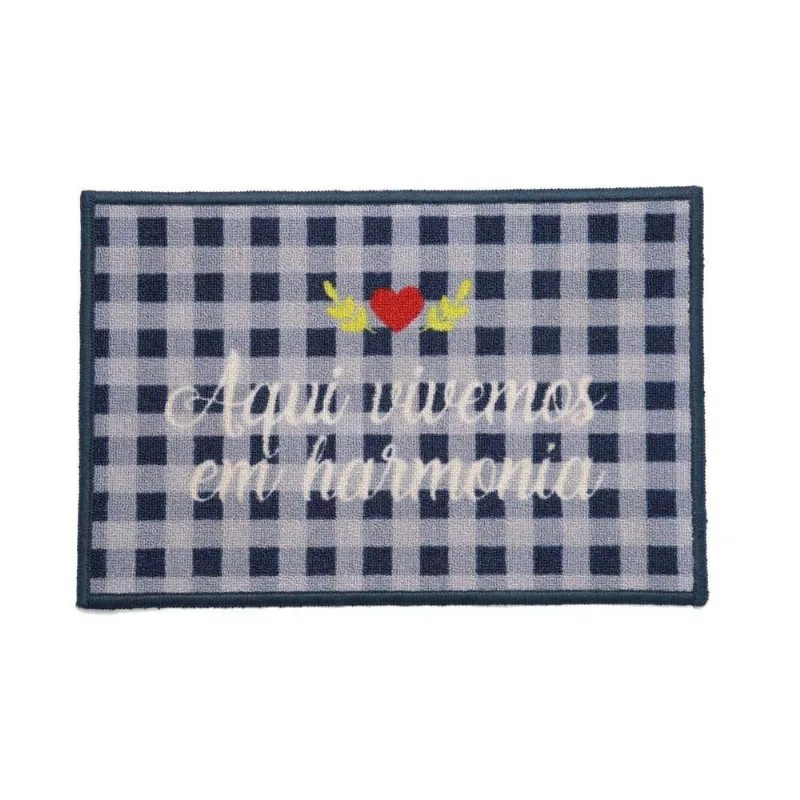 Tapete Clean Kasa Bem Vindo Harmonia Azul 0,40x0,60m Kapazi - Kapazi