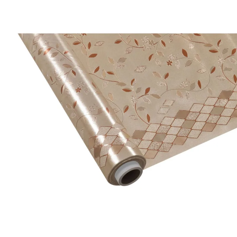 Toalha Premium Metalizada Rolo de 1,37m x 20m Flores Ouro Kapazi - Kapazi
