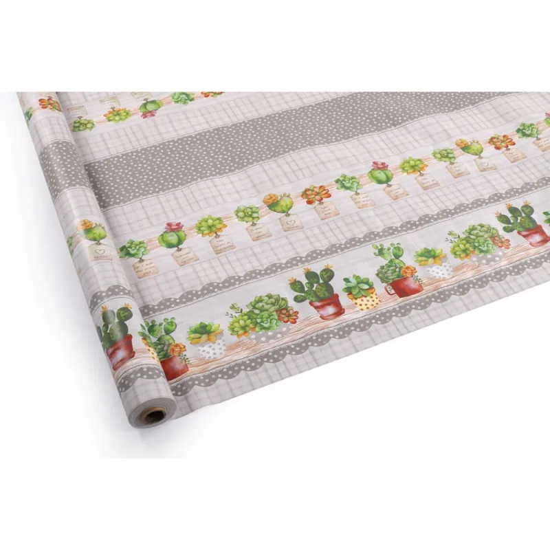 Toalha de Mesa Carinho Rolo 1,37m x 30m Cactos Kapazi