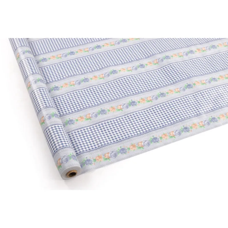 Toalha de Mesa Carinho Rolo 1,37m x 30m Rosas Azuis Kapazi - Kapazi