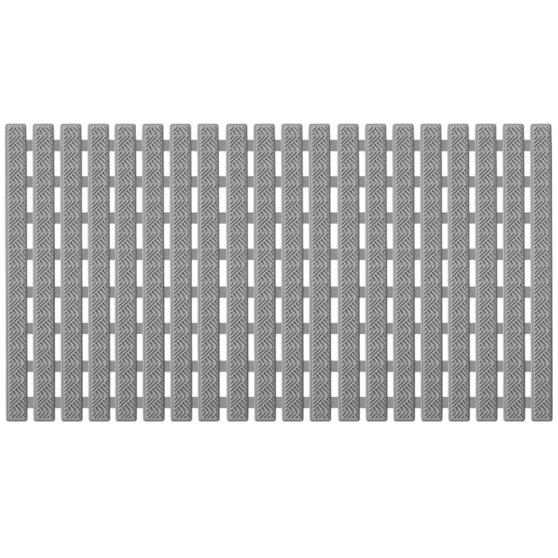 Tapete Para Banheiro Antiderrapante Cinza Deck Linear 38x69cm Tbidblcz32 Kapazi Kapazi