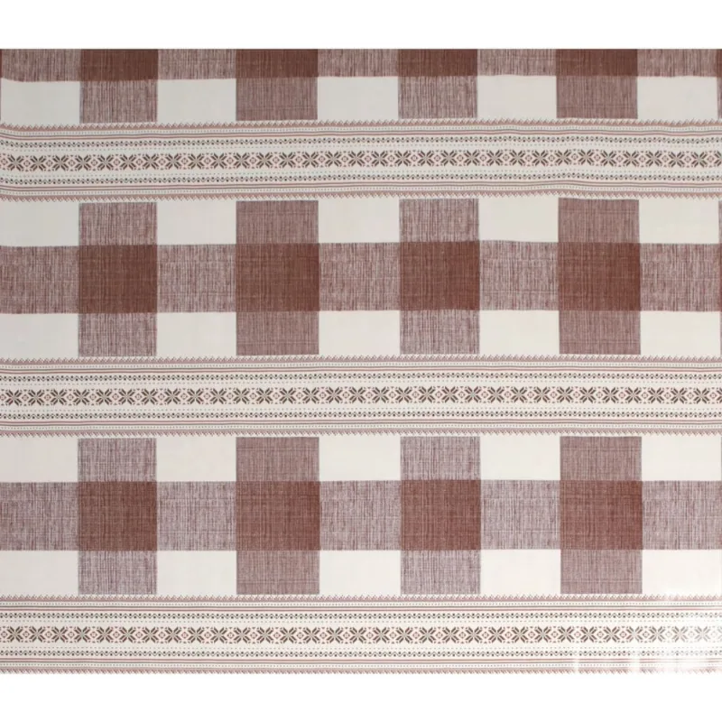 Toalha de Mesa Classic 0,22mm 1,37m Xadrez Marrom Kapazi