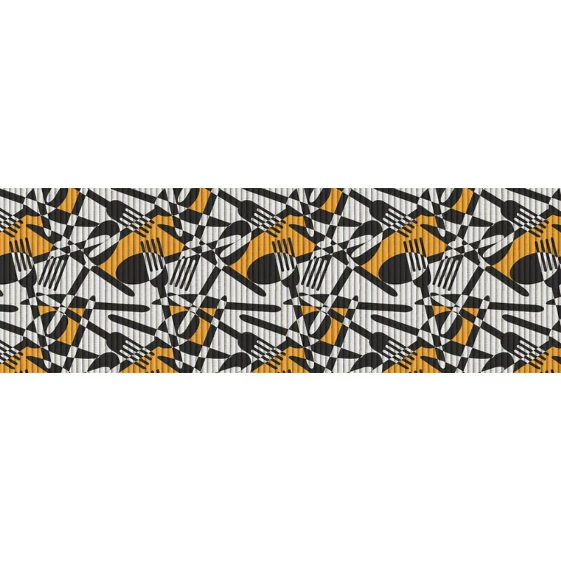 Tapete Antiderrapante Tropical Rolo 65cm x 15m Talheres Abstratos Kapazi - Kapazi