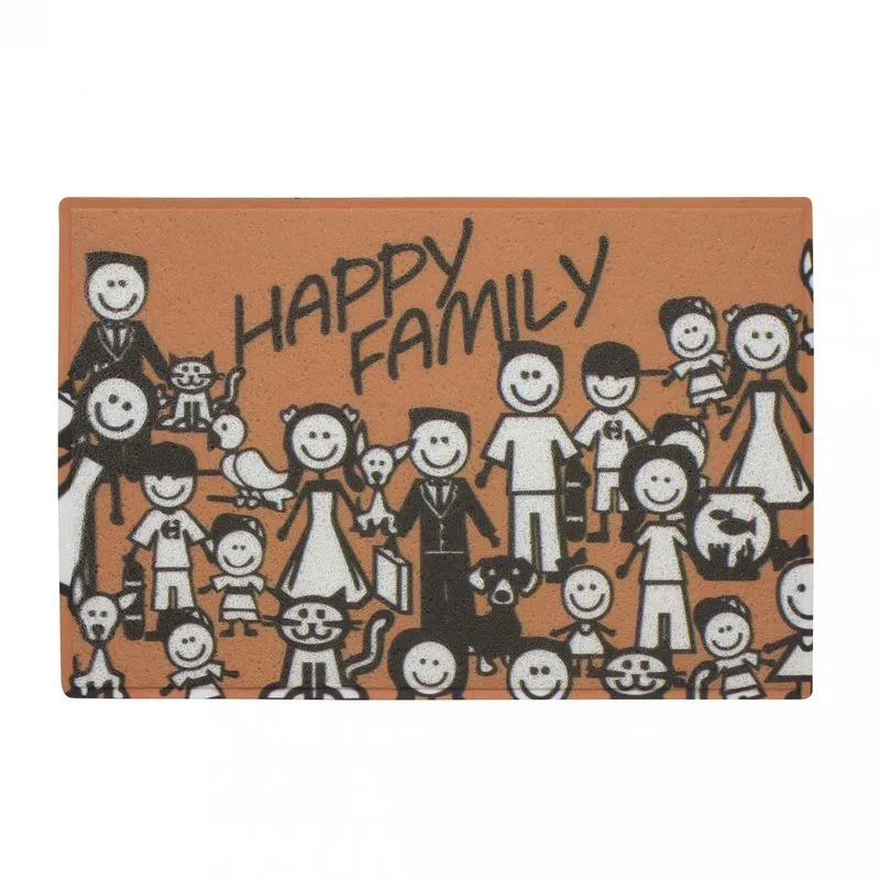 Capacho Divertido PVC Isadora Design 40cmx60cm Happy Family