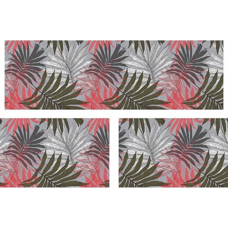 Kit 3 Peças Tapetes Para Cozinha Kasa Floral Coral Kapazi
