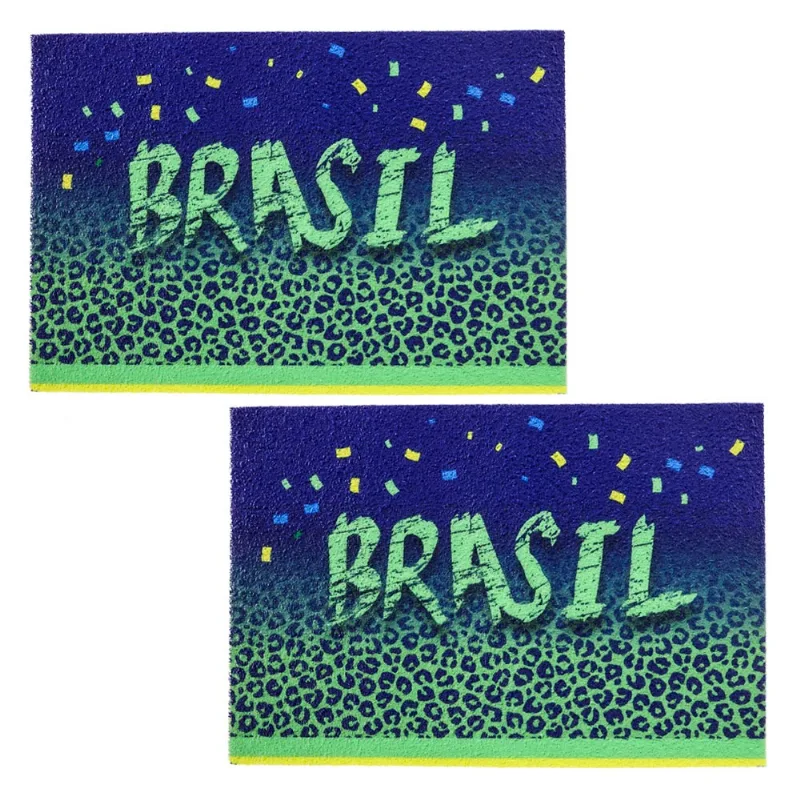Capacho Vinil Kapazi Copa Onça 60CM X 40CM Kit com 2UN - Kapazi