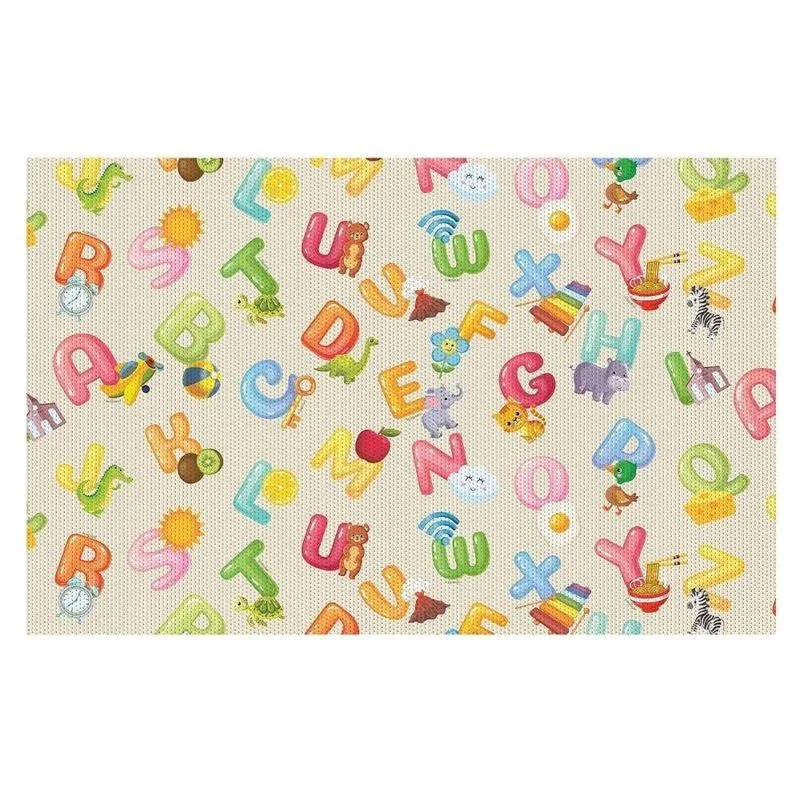 Tapete Brisa Infantil 100cm X 130cm Alfabeto Branco