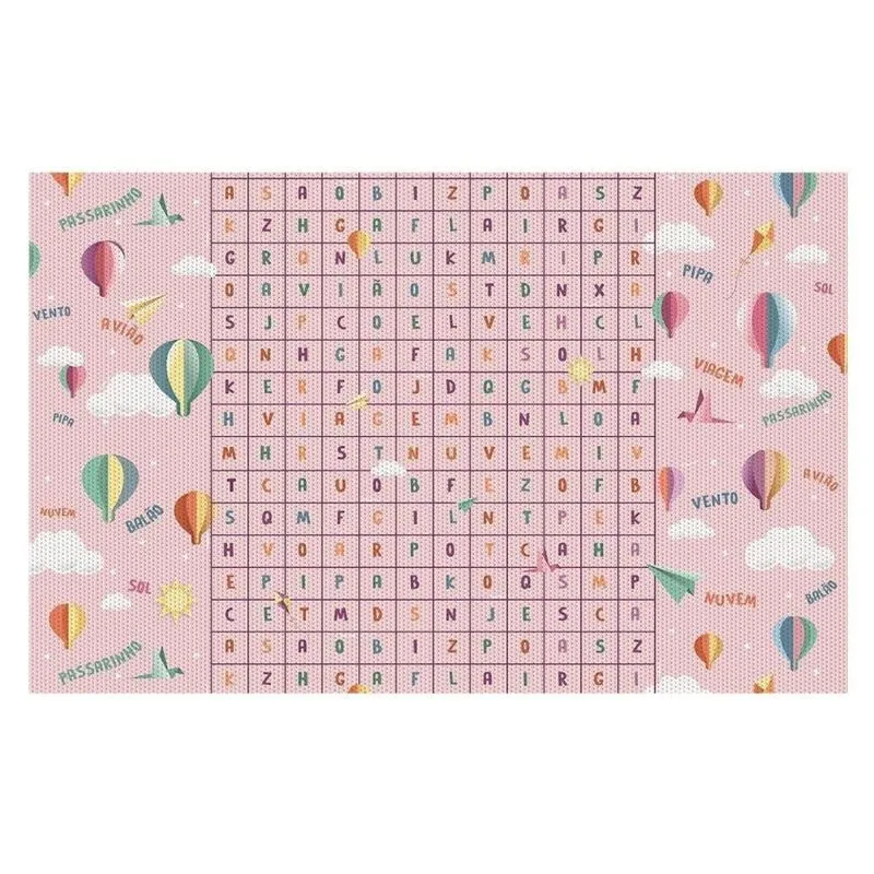 Tapete Brisa Infantil 100cm X 130cm Nas Nuvens Rosa