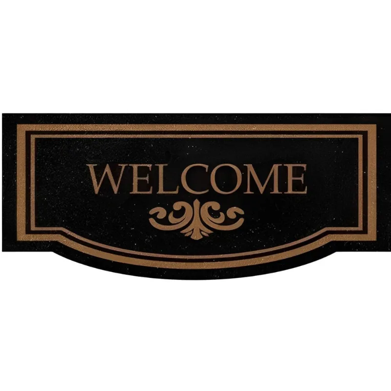 Capacho Vinil Formas Welcome Preto 30x70cm - 01viforwe03 - Kapazi Kapazi - Kapazi