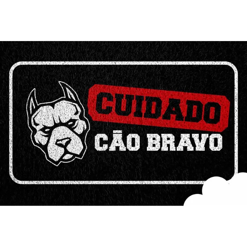 Capacho de Vinil Pet Dog Cão Bravo 0,40X0,60M - Kapazi - Kapazi