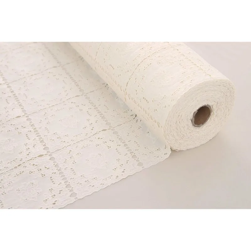 Toalha De Mesa Em Rolo 50cmx20m Kapazi - Caixa Com 10 Metros - Flores Rendadas