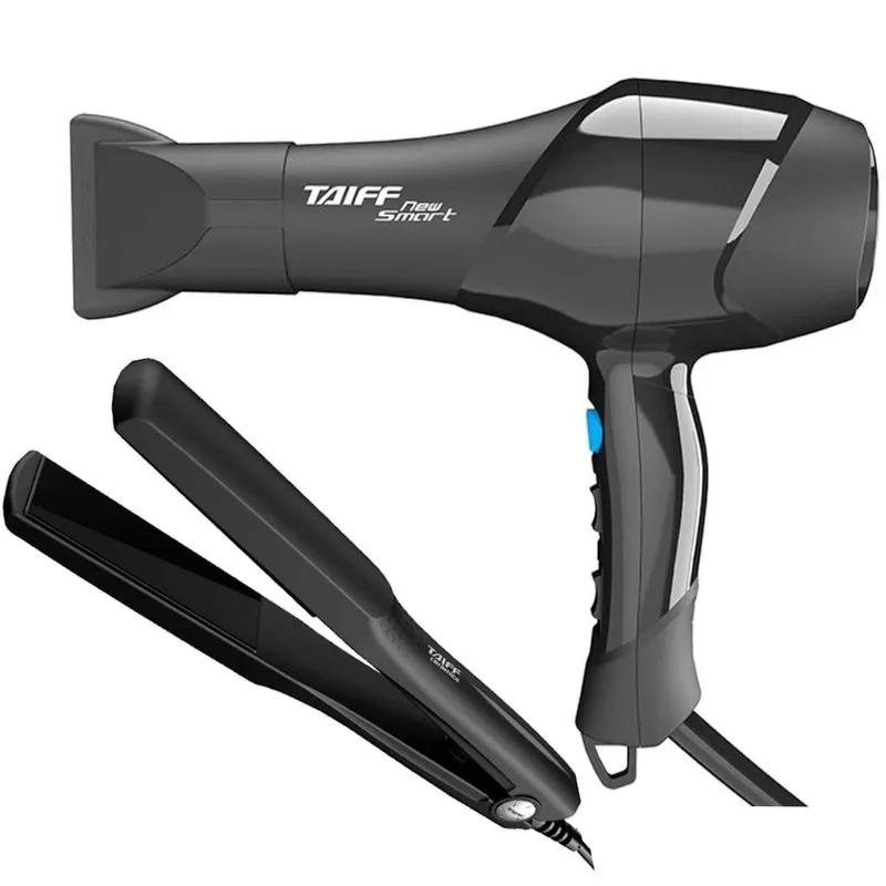 Kit Secador E Prancha Taiff Profissional New Smart 1700w Preto Ceramic