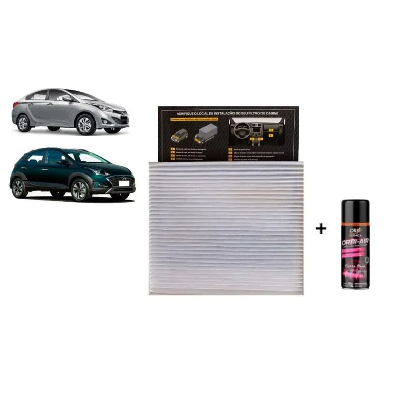 Filtro Cabine Ar Hb20s Hb20x 2019/..+Higienizador Carro Novo