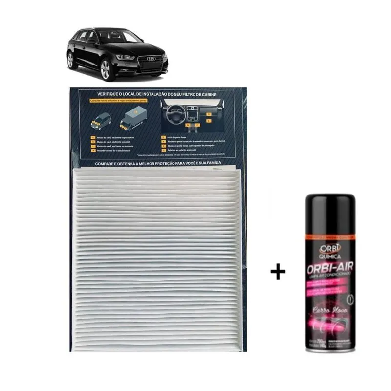 Filtro Ar Cabine Audi A3 S3 2013 Em Diante + Spray