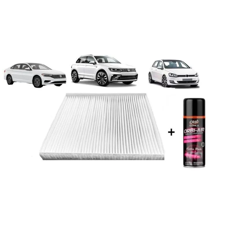 Filtro De Ar Cabine Golf Jetta Taostiguan+Spray Higienizador