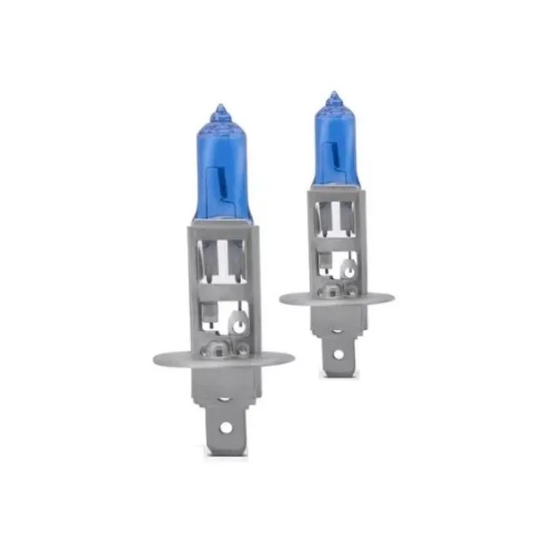Par Lâmpada Automotiva Velox Super Branca Farol H1 55W 12V