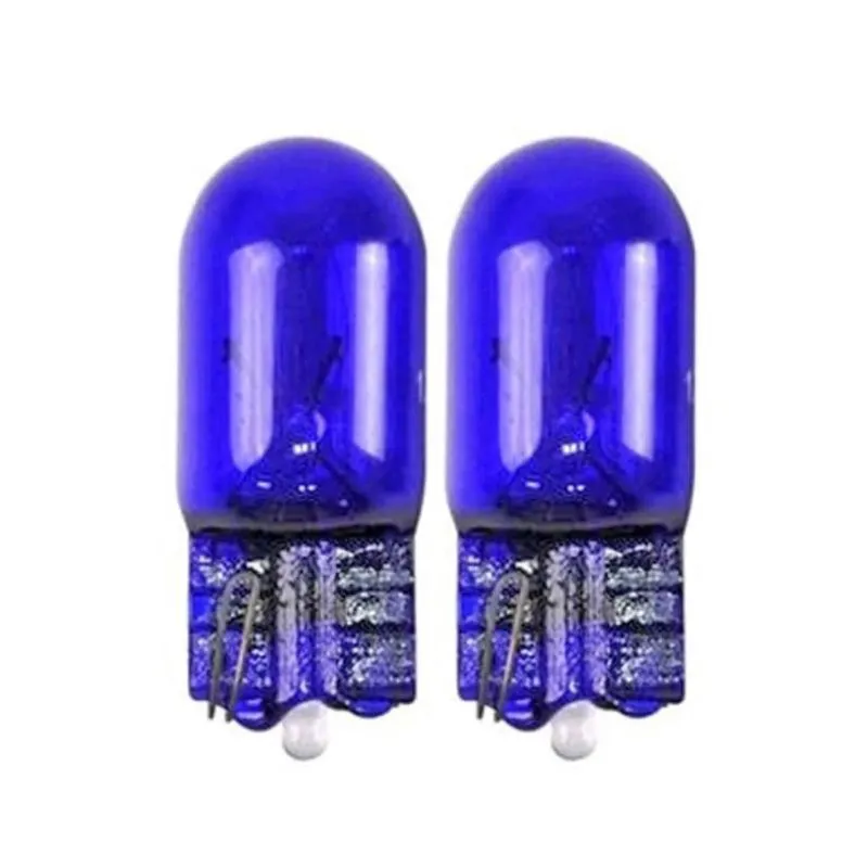 Par Lâmpada Esmagada Pingo T10 Azul 12V5W Vidro Super Branca