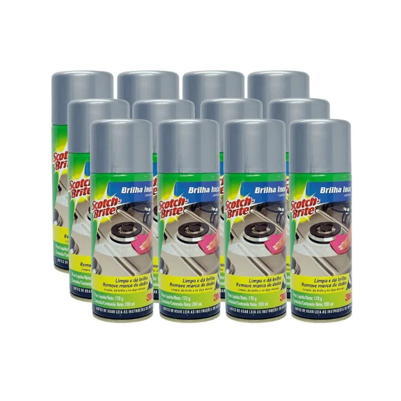 Brilha Inox Scotch Brite Limpa E Da Brilho - Kit 12un