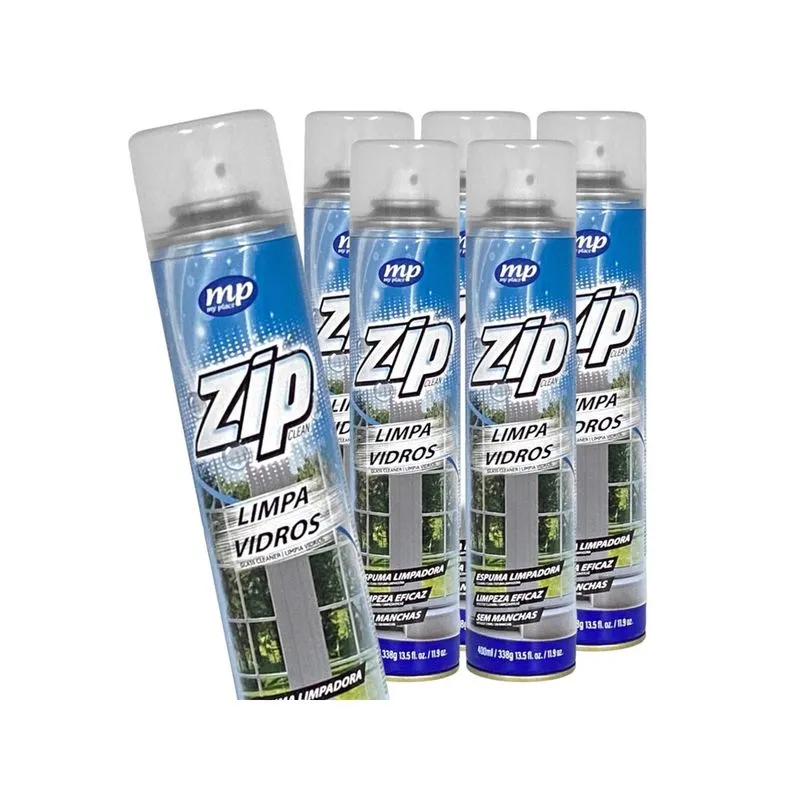 Kit 6 Unidades de Limpa Vidros zip em Spray Aerossol 400ml AE2500012