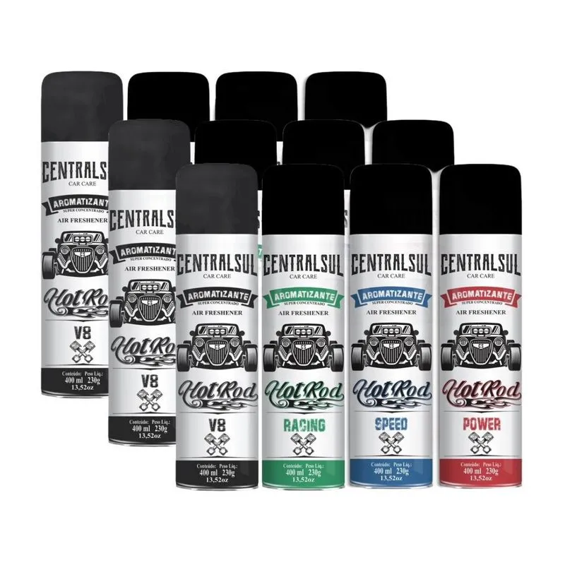 12 Aromatizante Spray Hot Rod Speed V8 Racing Power 400ml