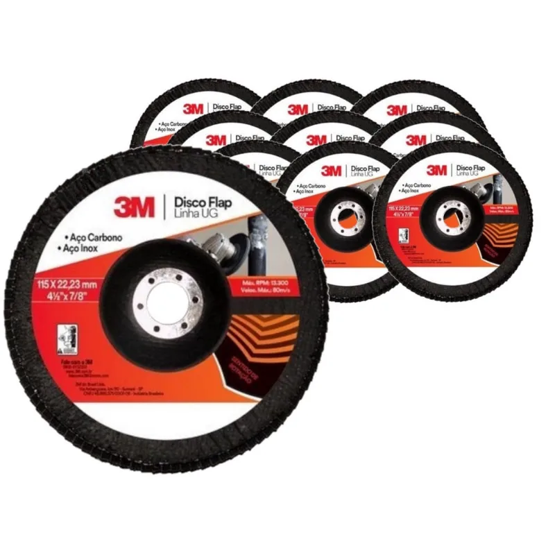 Kit 10 flap disco de uso geral 115 X 22,23MM grão 60 3M