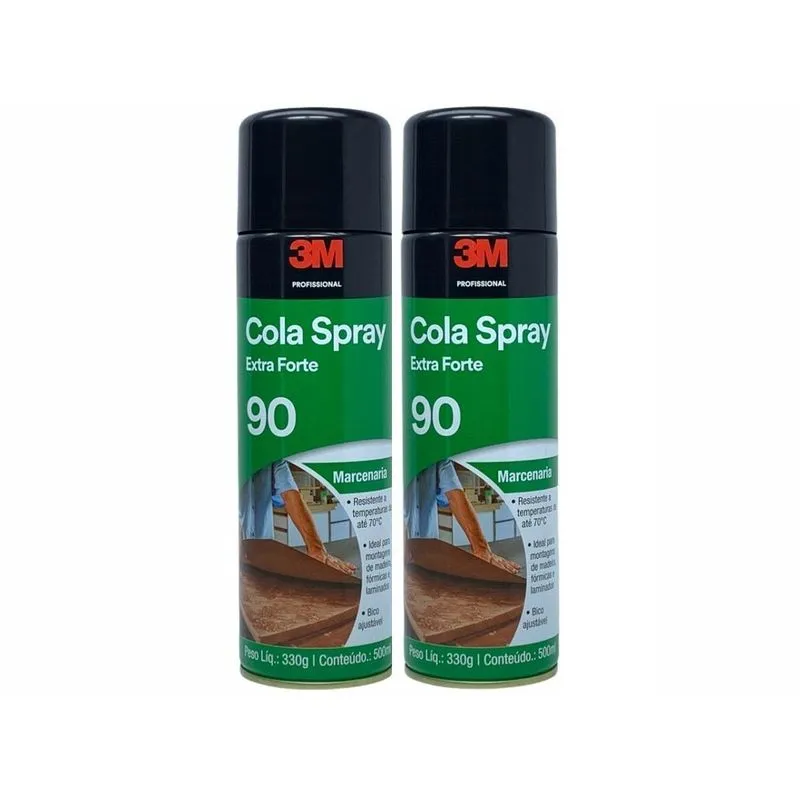 2 Cola Spray 90 Extra Forte 3m Madeira Fórmicas E Laminados