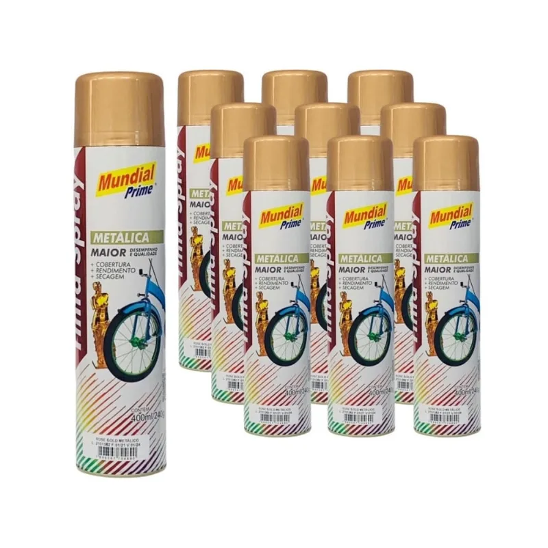 Kit 10 Tinta Spray Rose Gold 400ml Uso Geral